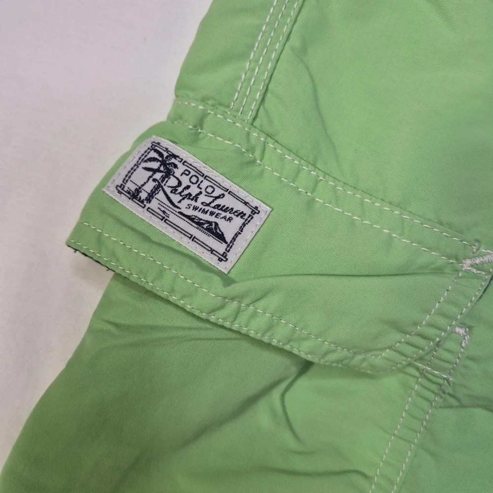 Polo Ralph Lauren Swim Trunks Mens XL Green Nylon Cargo Board Shorts Beach